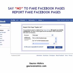 The Highest Standard Report Fake Facebook Pages Blog Say