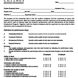 Outstanding Employee Evaluation Form Printable Example
