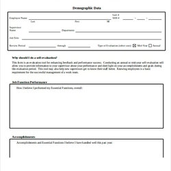 Superior Free Employee Evaluation Form Template Of Self In Word