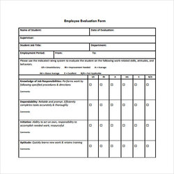 Eminent Free Printable Employee Evaluation Form Exercises To Download
