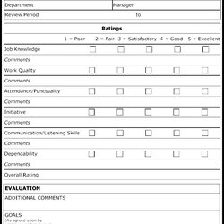 Champion Printable Free Employee Evaluation Form Template Word Forms