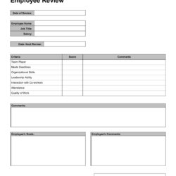 Worthy Employee Evaluation Form Printable Forms Template Review Performance Behavior Word Monthly Documenting