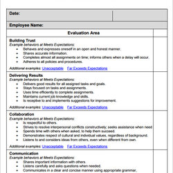Great Free Employee Self Evaluation Form Template Word