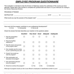 Wonderful Employee Evaluation Form In Word And Formats Questionnaire