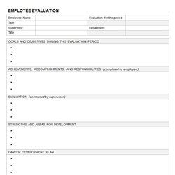 Super Employee Evaluation Form Performance Template Review Forms Templates Printable Word Resource Job Blank