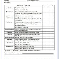The Highest Standard Employee Performance Evaluation Template Free Resume Form Forms Printable Word Blank