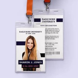 Student Id Card Templates Illustrator Ms Word Pages Identity College Template