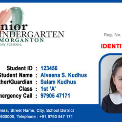 Matchless Id Cards Student Card Free Template Templates School Kindergarten Employee Sample Identity Word