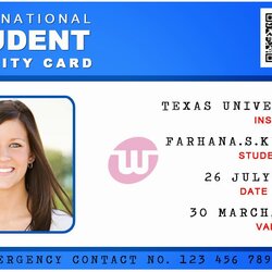 Sublime Id Card Coimbatore International University Student Template Templates Students Texas Horizontal