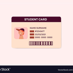 Capital Student Id Card Template Identification Vector Image
