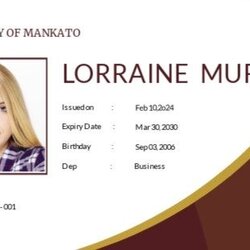 Very Good Free Student Id Card Template In