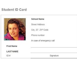 Terrific Student Id Maker Template Printable Card By