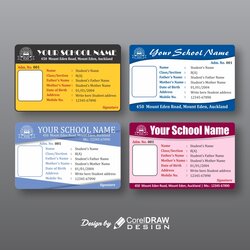 School Id Card Format Preview Collection Of Horizontal Templates