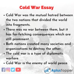 Brilliant Cold War Essay On For Students And Children In English About
