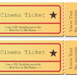 Admirable Movie Ticket Template Printable Templates
