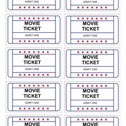 High Quality Printable Movie Ticket Templates Free Editable Template