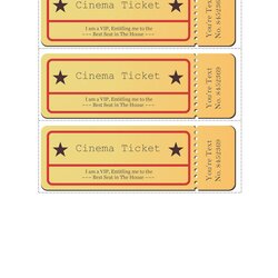 Super Free Printable Movie Tickets Template Customize And Print Ticket Templates
