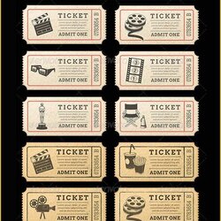 Free Movie Ticket Template Of Sweet Daisy Designs Home Word Templates Cinema Tickets Night Theatre Set