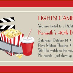 Excellent Movie Ticket Invitation Template Free Of
