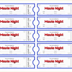 Supreme Free Movie Ticket Template Of Make Your Own Night Tickets Printable Event Avery Numbers Templates