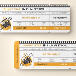 Cool Movie Ticket Templates Word Template Blank Publisher Sample Pages Details