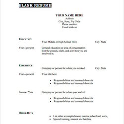 Magnificent Resume For Job Application Download Template Basic Blank Printable Format Free