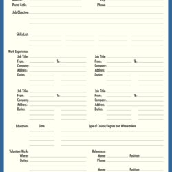 Best Images Of Fill In Blank Printable Resume Free Template Templates Form Via