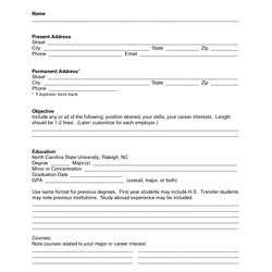 Free Blank Resume Forms Printable To Resumes Kicked Navigation Registration Template