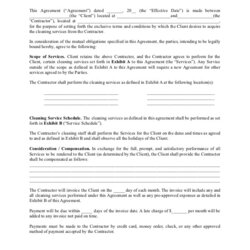 Magnificent Cleaning Service Contract Template