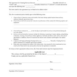 Supreme Cleaning Contract Template
