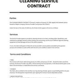 Fine Free Simple Cleaning Service Contract Template Google Docs Word Copy