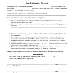 Brilliant Commercial Cleaning Free Printable Contract Template Standard Agreement