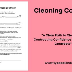 Eminent Free Printable Cleaning Contract Templates Word