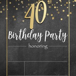 Perfect Free Golden Confetti Adult Invitation Templates Download Hundreds Birthday Invitations Editable Party