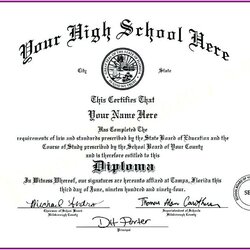 Free Editable High School Diploma Templates Template Resume Certificate Transcripts Receipt Programs Format