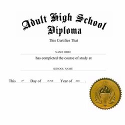 Preeminent Free High School Diploma Templates Word Wonderful Certificates Template