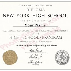 Perfect Free High School Diploma Template With Seal York State Diplomas Fake Formidable Buy Secondary