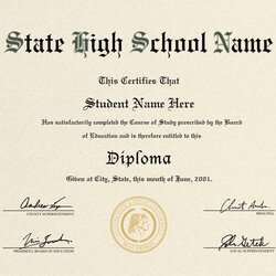 Worthy High School Diploma Template With Seal Style