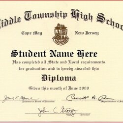 High Quality Free School Diploma Template With Seal Graduation Certificates Throughout Diplomas Striking