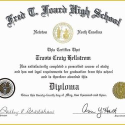 Superior Free High School Diploma Templates Of Template Blank Printable