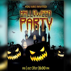 Super Free Halloween Party Invitation Templates Design Trends Premium Template Scary