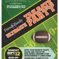 Ultimate Tailgate Party Friends Family Place At College Flyer Event August