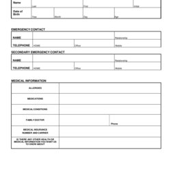 Super Printable Blank Health Forms Free Online Medical Information Form