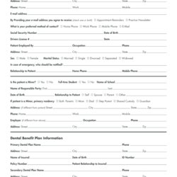 Marvelous New Patient Dental Forms Fill Online Printable Blank Templates Form Information Large