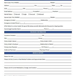 Excellent New Patient Registration Form Template Word Editable