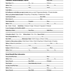 Tremendous Free Sample Patient Information Forms In Ms Word Form Blank