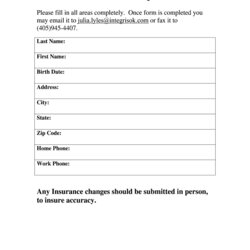 Patient Update Form Template Fill Online Printable Blank Large