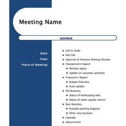 Worthy Agendas For Meetings Templates Free Professional Business Template Effective Meeting Agenda