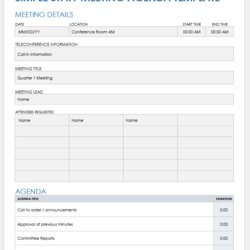 Wonderful Free Staff Meeting Templates Simple Agenda Template