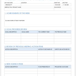 Perfect Free Staff Meeting Templates Weekly Agenda Template